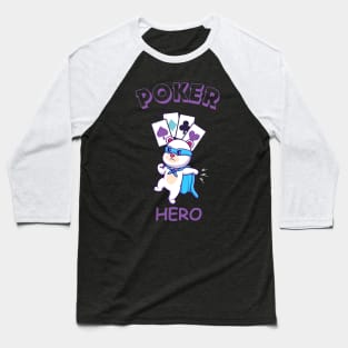 Poker Hero Bear Player Baseball T-Shirt